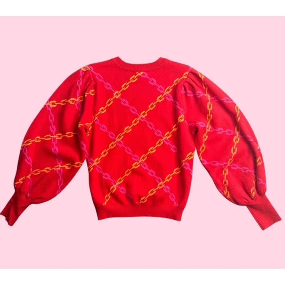 Red Chain Pattern Sweater - Picture 10 of 10